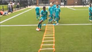 Looptraining icm traptechniek Voetbalschool Soccermoves [upl. by Gnart]