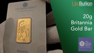 Discovering Brilliance Unveiling the Royal Mints 20g Britannia Gold Bar [upl. by Arimas872]