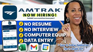 Amtrak is Hiring 🎉  Get Paid 3779hr  No Interview No Experience Best Work From Home Jobs [upl. by Noevart501]