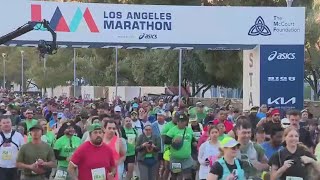 39th Los Angeles Marathon features 20K runners [upl. by Ynohtnael]