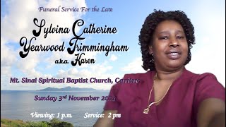 Funeral Service for Sylvina Yearwood Trimmingham aka Karen [upl. by Bradleigh]