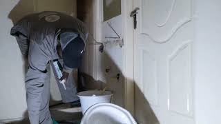 How to remount a nonpedestal WHB on a nontiled wall plumbing plumber life plumbingservicesfyp [upl. by Xuaegram]