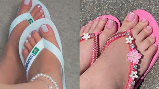 Very pretty and elegant toe nails art design ideasLatest pedicure nail color trends for women 2024 [upl. by Mureil]