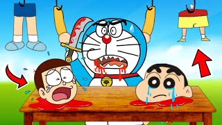 Mr Meat Doraemon Kill Nobita amp Shinchan 😱😱  Shinchan And Nobita Game  Funny Game [upl. by Darcee441]