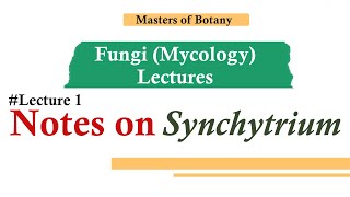 Lecture 1  Synchytrium  Fungi Mycology Lecture  Notes [upl. by Gilles]