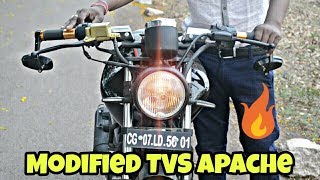 Modified TVS Apache 150 Into CafeRacer By Visvjit Pal BhilaiCG [upl. by Hirasuna528]