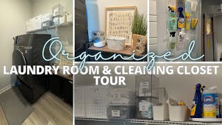 LAUNDRY ROOM TOUR  CLEANING CLOSET  SMALL LAUNDRY ROOM ORGANIZATION IDEAS [upl. by Greysun]