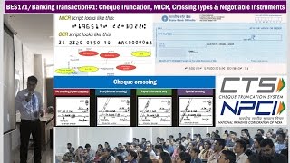 BES171Banking Transaction1 Cheque Types MICR CTS Truncation Negotiable Instrument Act [upl. by Morril]