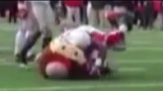 Mascot gets tackled at Ohio State spring practice [upl. by Lennaj]