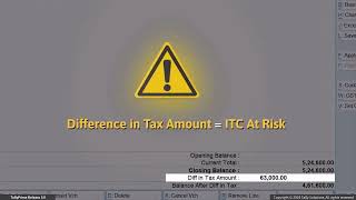 How to Know Input Tax Credit ITC at Risk in TallyPrime [upl. by Jayne]