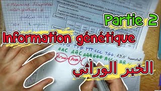 L’information Génétique 🔻 Partie 2 🔻 2 Bac pcsvt BIOF [upl. by Zeret]