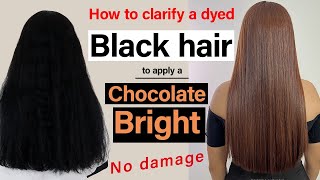 How to lighten dyed black hair to apply shiny chocolate No damage BettyLazcanoenglish teaches you [upl. by Nahraf]