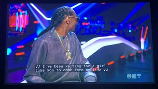 Snoop Dogg singing “Waiting for a Girl like You” 😂  The Voice Blind Auditions Day 4 intro 10824 [upl. by Clemens336]