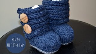 KNITTING TUTORIAL  BABY UGGs PART 2 [upl. by Megargee251]