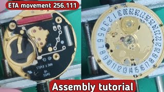 How to service ETA movement 256111  Assembly tutorial [upl. by Darahs]