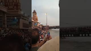 Ganga Aarti 🙏 gangaghat rishikesh pooja bhajan [upl. by Ahsenod]