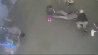 Surveillance video shows man attacking concealed carrier [upl. by Modnarb]