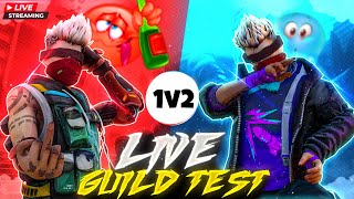 FREE FIRE LIVE GUILD TEST🎯 KALUVA GANG🤯  FF LIVE TEAM CODE GIVEAWAY  LIVE REACTION FF LIVE [upl. by Eeldivad]