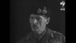 Bernard Montgomery Gives Speech at a Factory  Early 1944 [upl. by Jaquelyn]