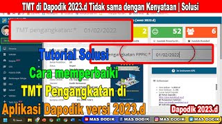 Tutorial Solusi cara memperbaiki TMT Pengangkatan di Aplikasi Dapodik versi 2023d [upl. by Charron2]