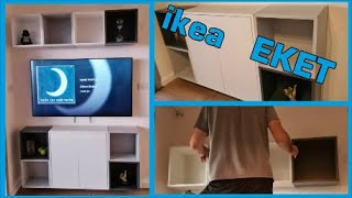 Ikea EKET wall cabinet assembly x64 speed [upl. by Aivil]