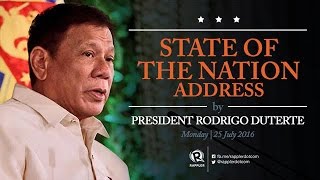 FULL SPEECH President Duterte at SONA 2016 [upl. by Adnahsar]