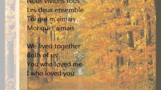 Andrea Bocelli  Les feuilles mortes with FrenchEnglish lyrics [upl. by Amando]