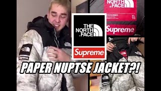 Supreme X TNF Paper Nuptse Jacket Is That True [upl. by Batholomew]