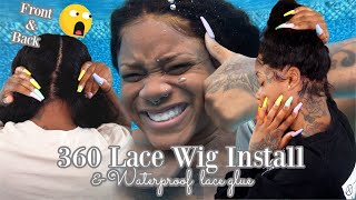 360 full lace wig install  The best lace glue thats ✨WATERPROOF✨   IN DEPTH  Laurasia Andrea [upl. by Natsud]