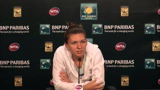 BNP Paribas Open Simona Halep Semifinal Round Press Conference [upl. by Yanahc]