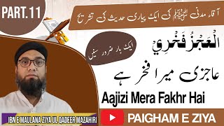 Aajizi Mera Fakhr Hai  Ibn E Maulana Ziya ul Qadeer [upl. by Anilorac]