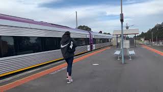 VLine Vlocity Train Departing from Platform 1 at Ardeer Station [upl. by Lolande]