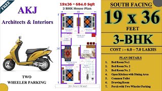 19 X 36 HOUSE PLAN II 19 X 36 GHAR KA NAKSHA  3BHK II 19 X 36 HOUSE DESIGN [upl. by Schwartz]