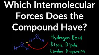 How to Identify the Intermolecular Force a Compound Has London Dispersion Dipole Dipole HBonding [upl. by Inahet655]