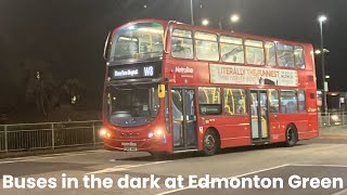 Buses in the dark at Edmonton Green [upl. by Etnoel]