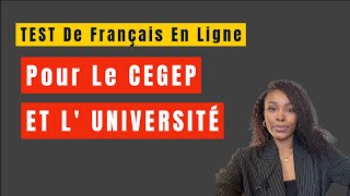 TEST De Français En Ligne Pour Le CEGEP ET L UNIVERSITÉ [upl. by Naashom501]