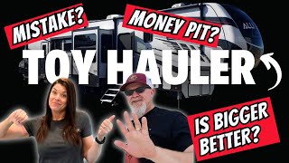 Was buying a toy hauler RV worth it Fulltime RV toy hauler living  Alliance RV [upl. by Ozan]