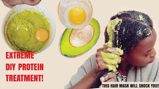 Extreme Deep Conditioning Protein Treatment for Rapid Hair Growth  Egg and Avocado Hair Mask [upl. by Elram]