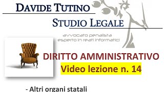 Diritto Amministrativo Video lezione n14  Altri organi statali [upl. by Aliakam]