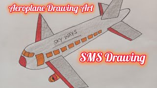 Aeroplane Drawing  How to Draw Aeroplane  Drawing  Sketches  Easy Aeroplane Drawing [upl. by Zelikow]