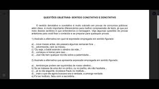 AULA DE LITERATURA QUESTÃ•ES OBJETIVAS SENTIDO CONOTATIVO E DENOTATIVO [upl. by Kemppe]