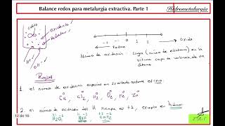 Balanceo redox para metalurgia extractiva Parte 1 [upl. by Adikam]