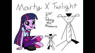 Marty and Twilight Sparkle Love Story for Tobey the Allosaurus [upl. by Amehr]