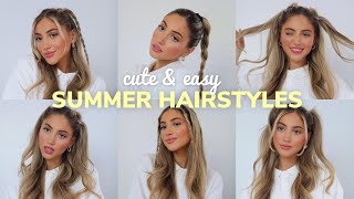 8 CUTE SUMMER HAIRSTYLES  TUTORIAL heatless [upl. by Charis]