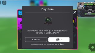 Sniping Catalog Avatar Creator Waffle Pal UGC LIMITED FREE [upl. by Airalav]