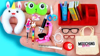 17 EASY REALISTIC DIY MINIATURE BARBIE IDEAS  Mini Headphone Microscope  Unicorn pillow and more [upl. by Aicram]