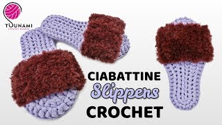 TUTORIAL UNCINETTO  CIABATTINESLIPPERSZAPATILLAS CROCHET [upl. by Nessnaj]