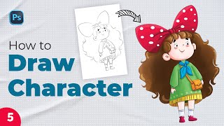 How to DRAW CHARACTER  STEP BY STEP  Part  5  Photoshop [upl. by Kristine305]