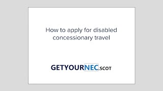 How to apply for disabled concessionary travel [upl. by Dasa]