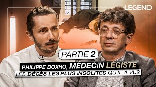 PHILIPPE BOXHO MÉDECIN LÉGISTE PARTIE 2  IL REVIENT SUR LES DÉCÈS LES PLUS INSOLITES QUIL A VUS [upl. by Atnwahsal639]